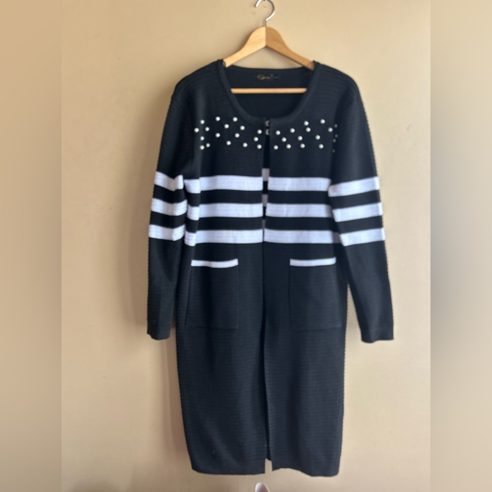 Goa pearl embellished long cardigan - Picture 2 of 14